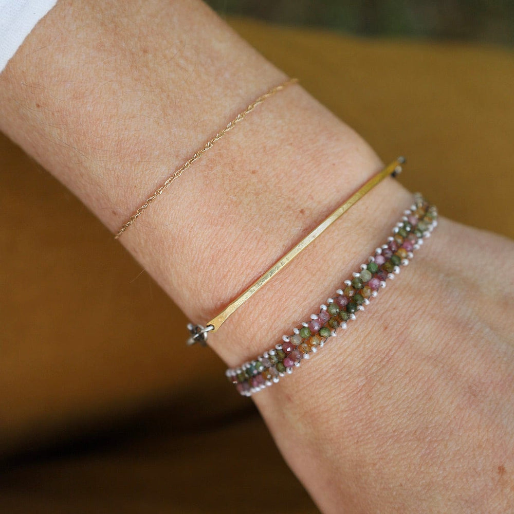 
                  
                    BRC-JM Hand Woven Soft Bracelet of Tourmaline with Tiny Pearls
                  
                