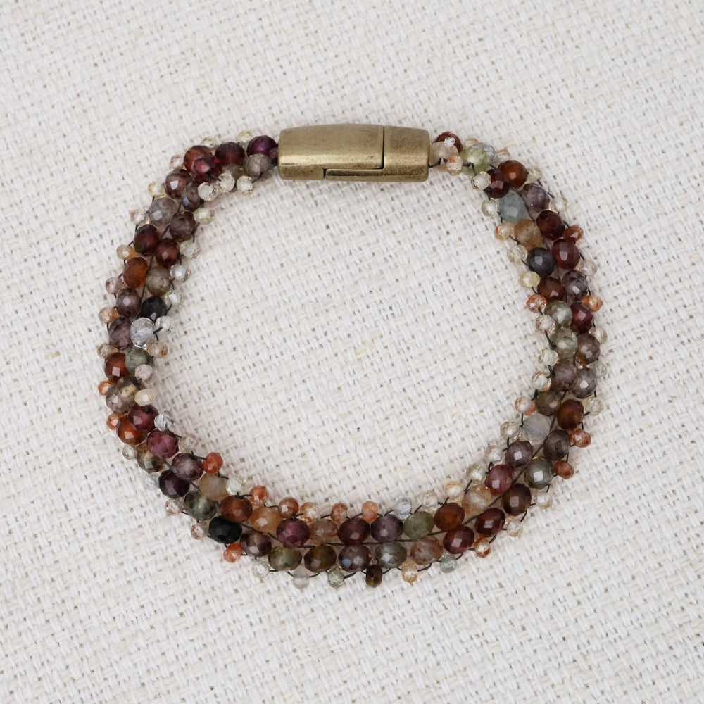 BRC-JM Hand Woven Soft Bracelet of Tundra Sapphires & Zir