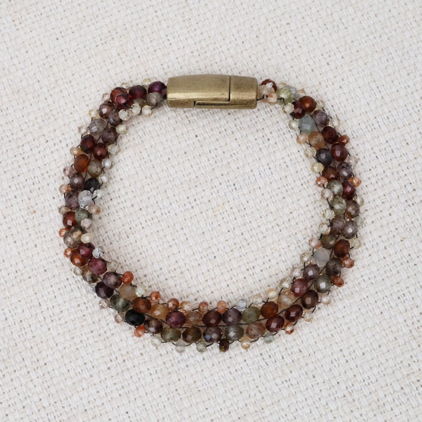 BRC-JM Hand Woven Soft Bracelet of Tundra Sapphires & Zir