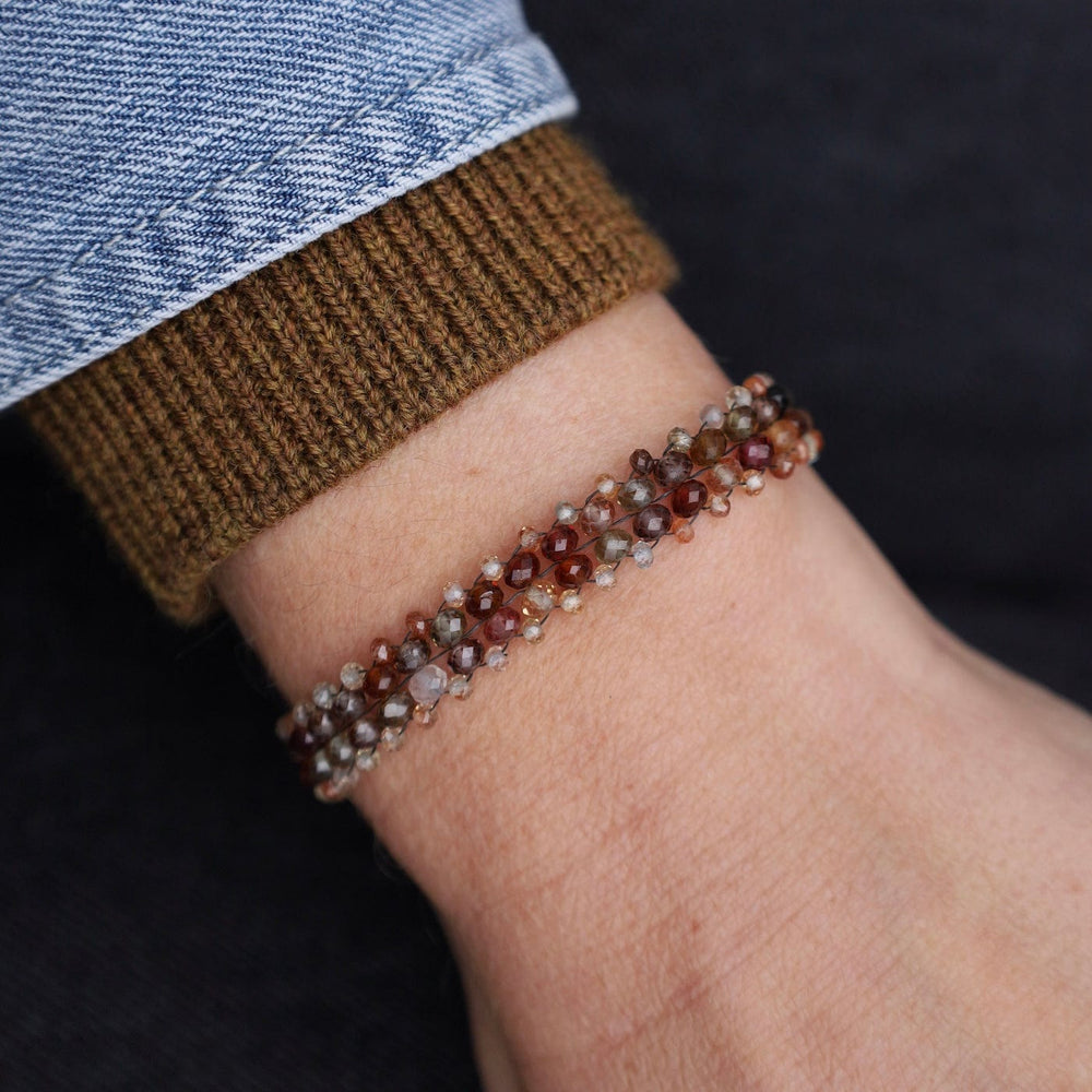 
                  
                    BRC-JM Hand Woven Soft Bracelet of Tundra Sapphires & Zir
                  
                