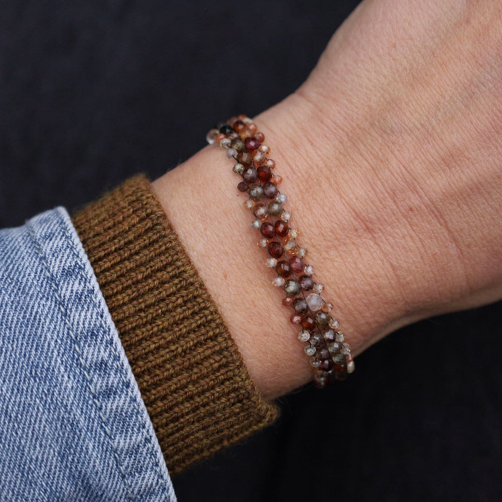 BRC-JM Hand Woven Soft Bracelet of Tundra Sapphires & Zir