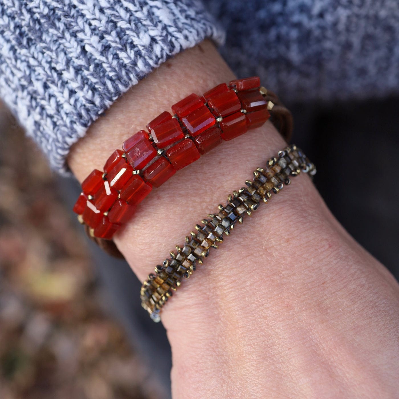 BRC-JM Hand Woven Yellow Tourmaline Cubes, 18k Gold Plate