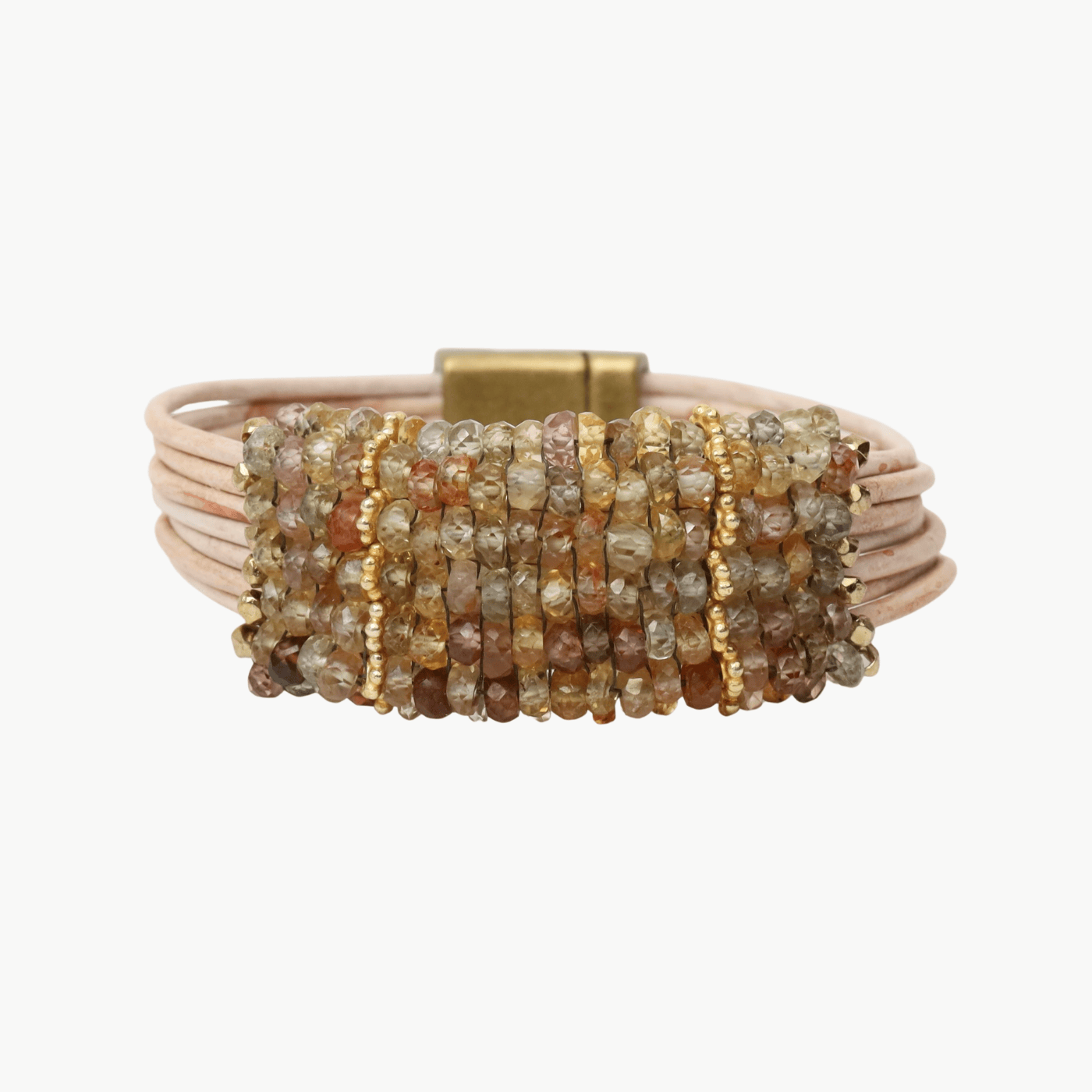 BRC-JM Hand Woven Zircon with Vermeil Spacer Beads on Mul