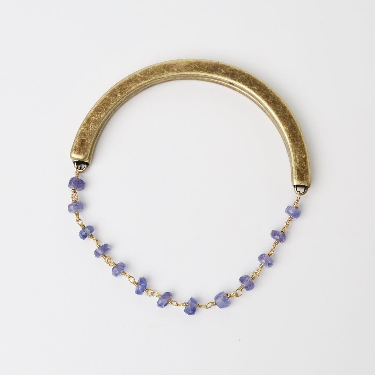 BRC-JM Handmade Single Bead Chain of Tanzanite on a Brass