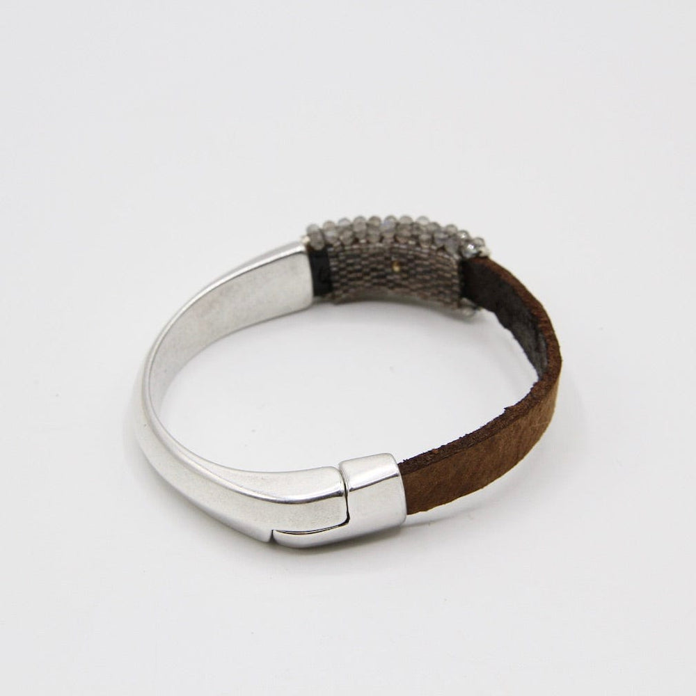 
                  
                    BRC-JM Labradorite Hand Stitched Leather 1/2 Cuff
                  
                