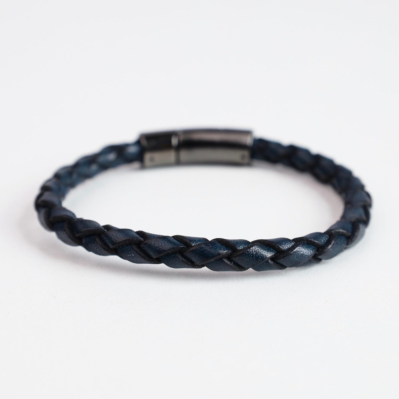 BRC-JM Larger Unisex Size Braided Denim Leather Bracelet