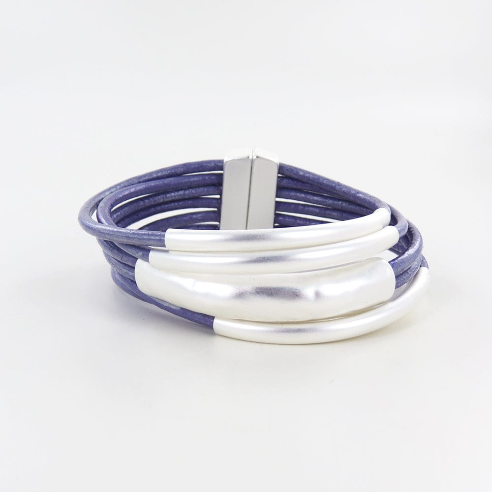 BRC-JM LAVENDER TUBE MATTE SILVER BRACELET