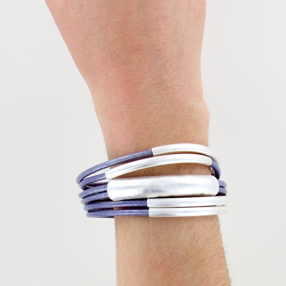 BRC-JM LAVENDER TUBE MATTE SILVER BRACELET