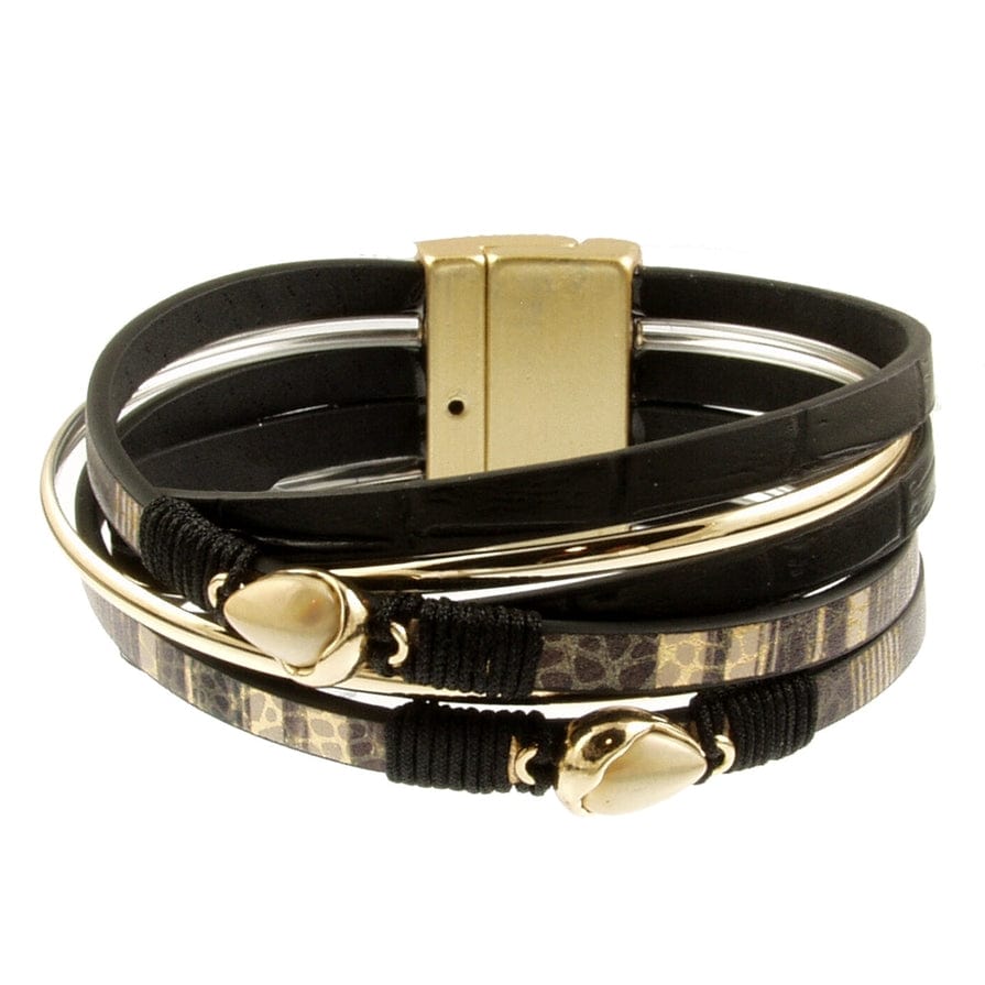 
                      
                        BRC-JM Matte Gold Black Metallic Print Bracelet
                      
                    