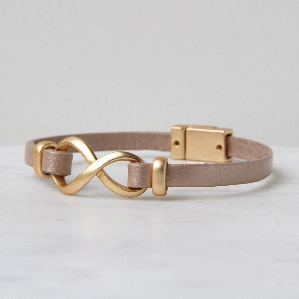 
                  
                    BRC-JM Matte Gold Champagne Infinity Bracelet
                  
                