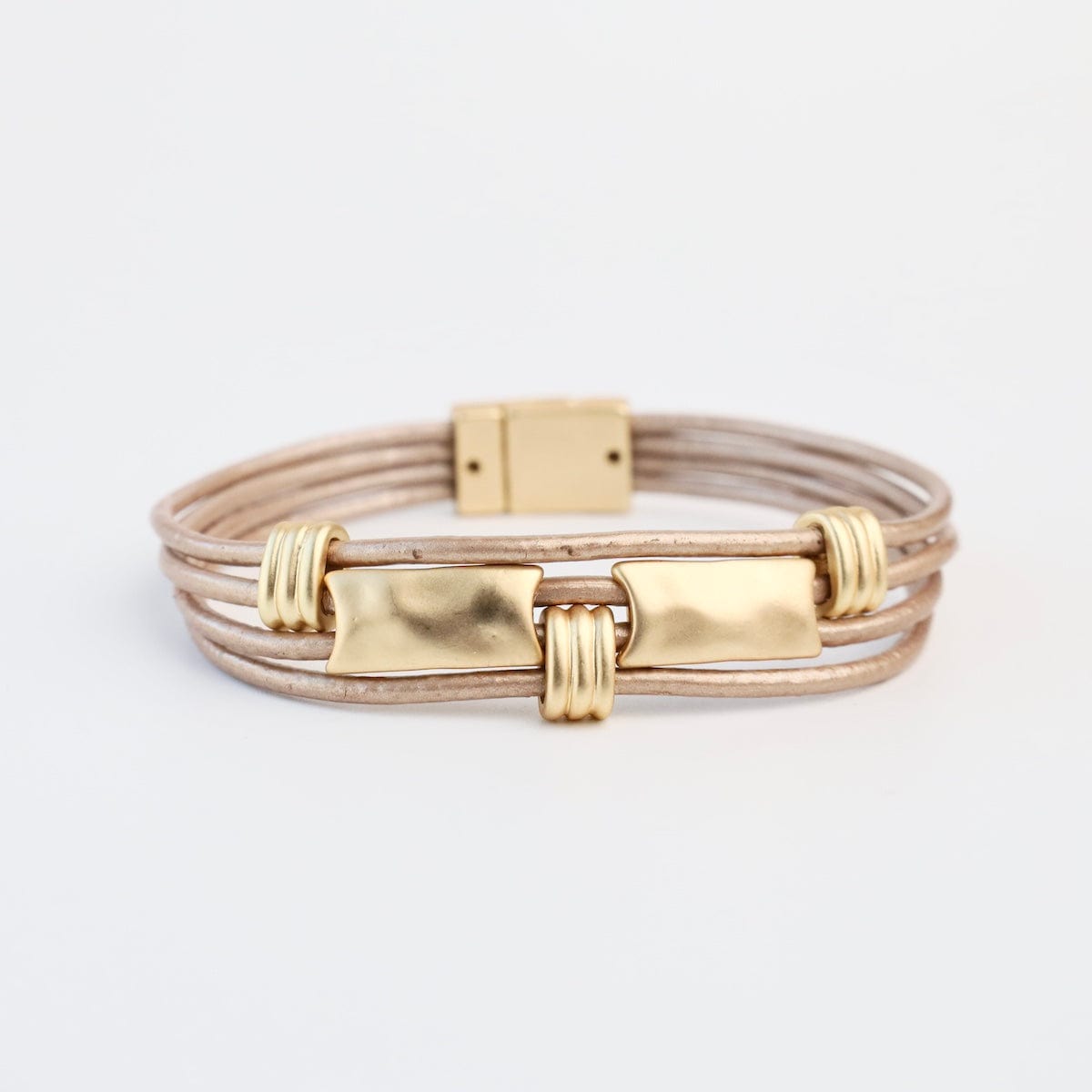 BRC-JM Matte Gold Champagne Rectangle Bracelet