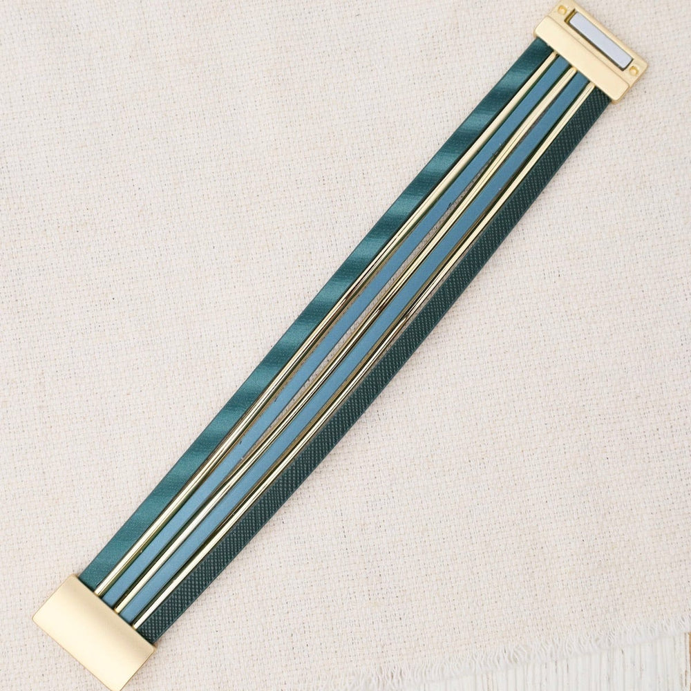 
                  
                    BRC-JM Matte Gold Green Print Bracelet
                  
                