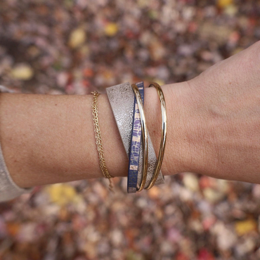 BRC-JM Matte Gold Metallic Gold & Blue Bracelet