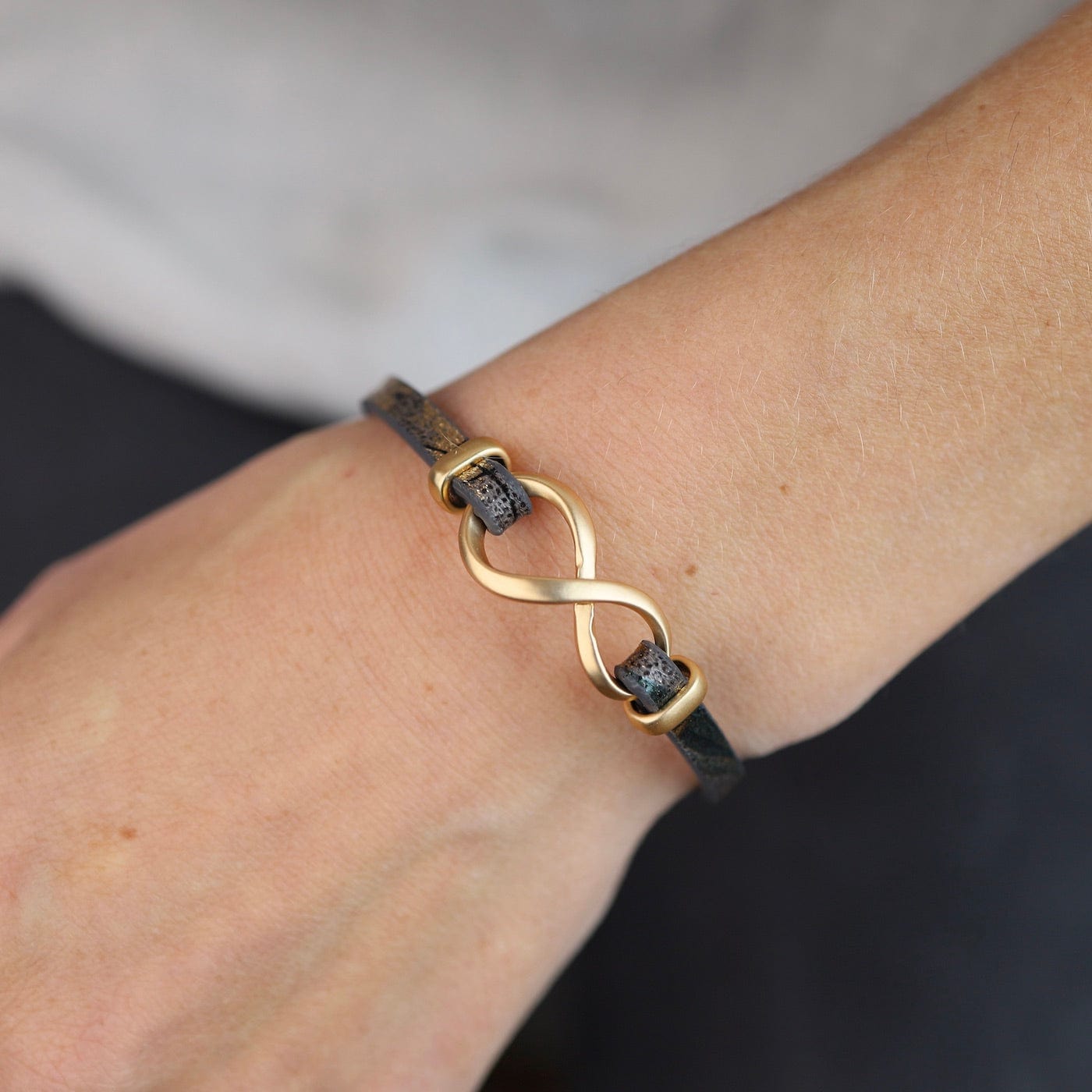 BRC-JM Matte Gold Metallic Infinity Bracelet