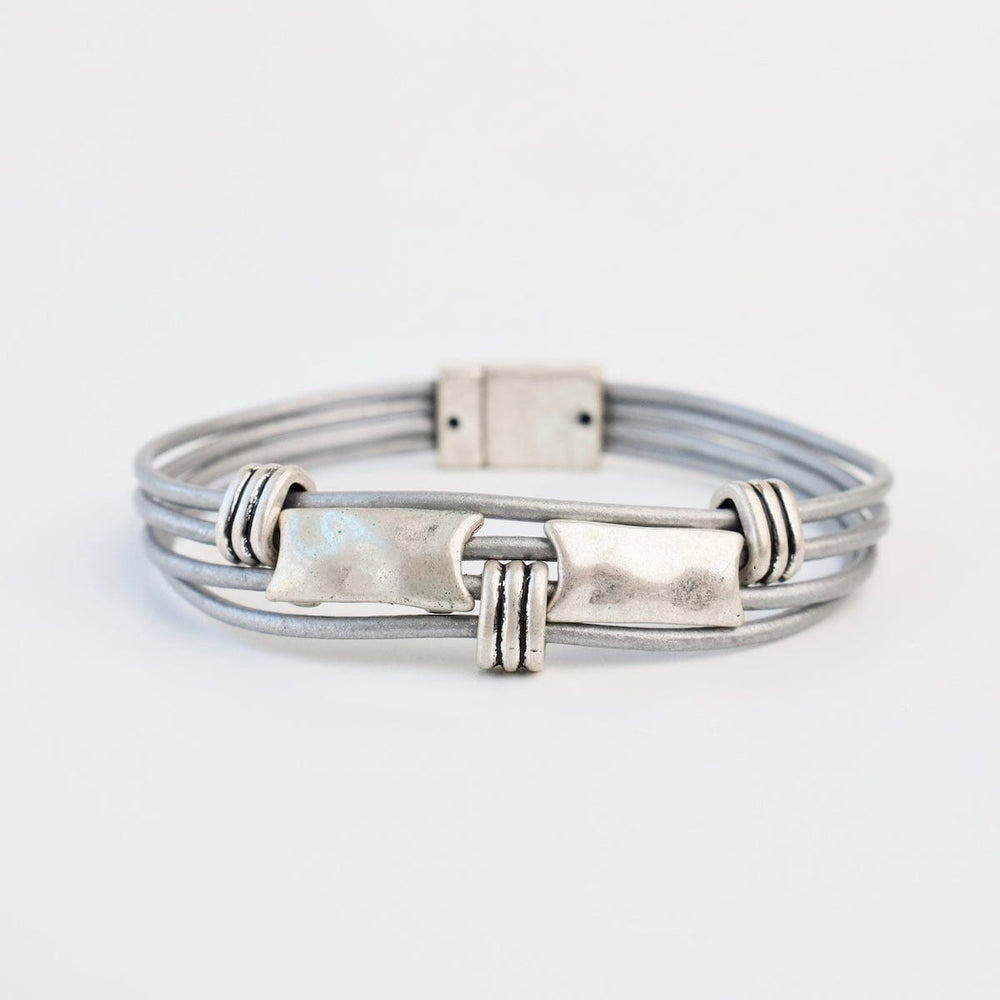 BRC-JM Matte Silver Grey Rectangle Bracelet