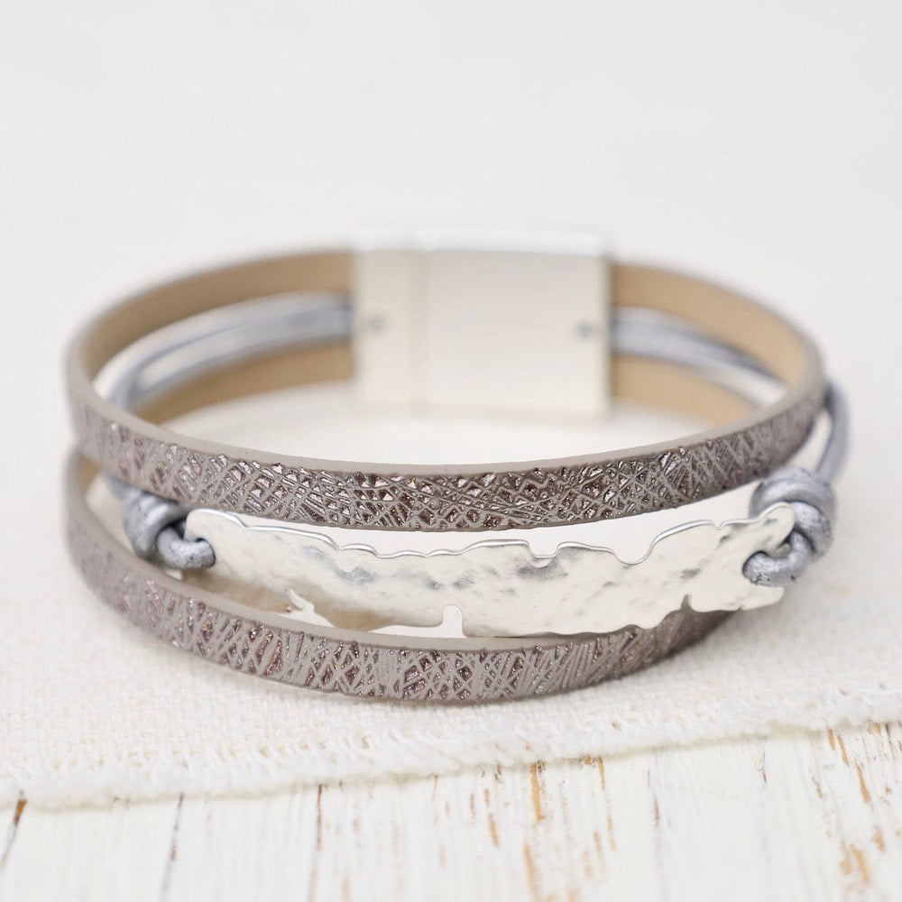 BRC-JM Matte Silver Metallic Grey Bracelet