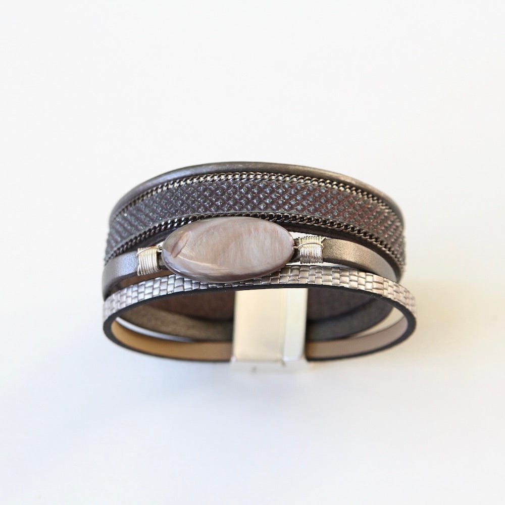 
                  
                    BRC-JM MULTI STRAND TEXTURED LEATHER WITH OVAL ABALONE BRACELET
                  
                