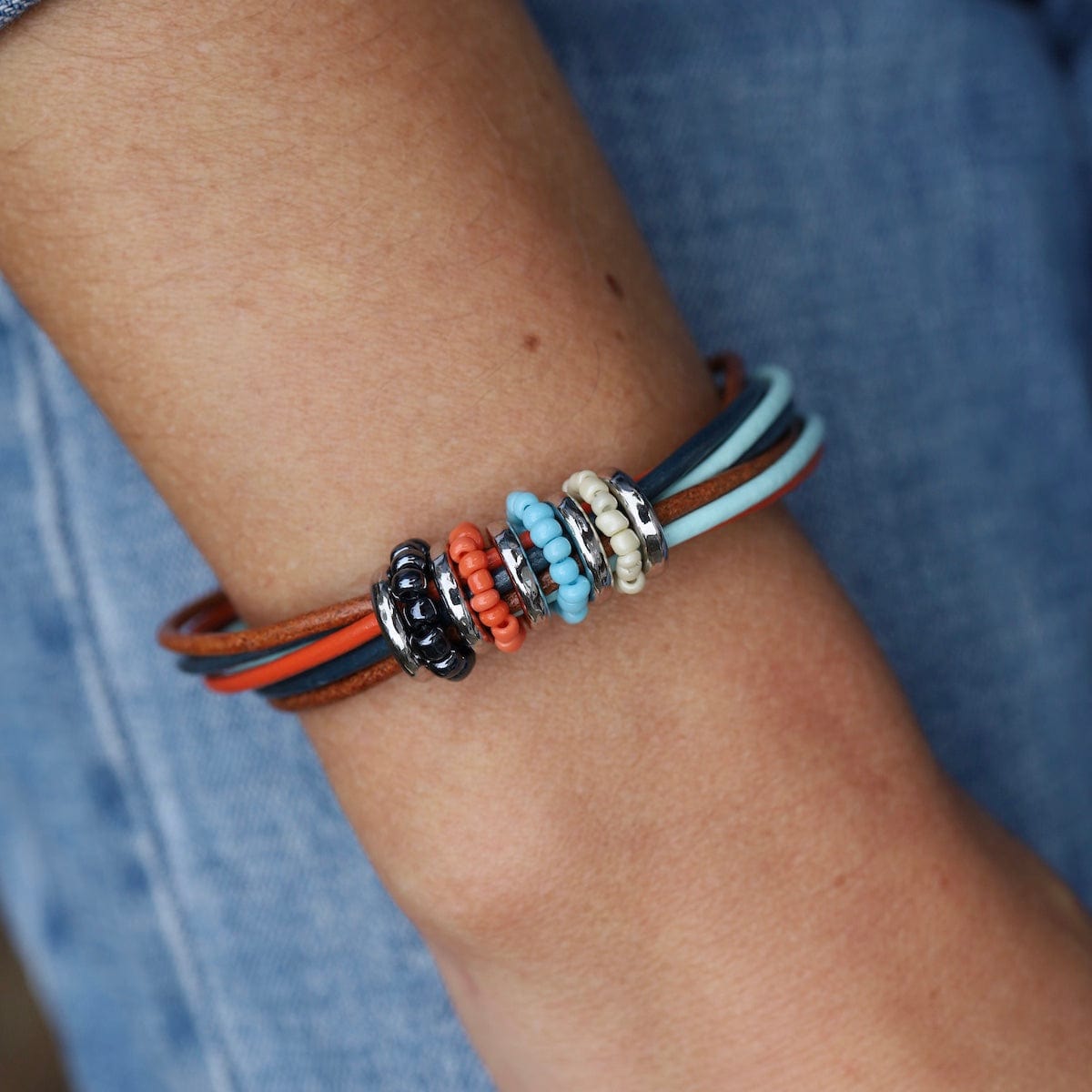 BRC-JM Multi Tone Leather Bracelet
