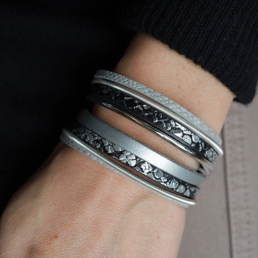 BRC-JM Multistand Silver Grey Bracelet