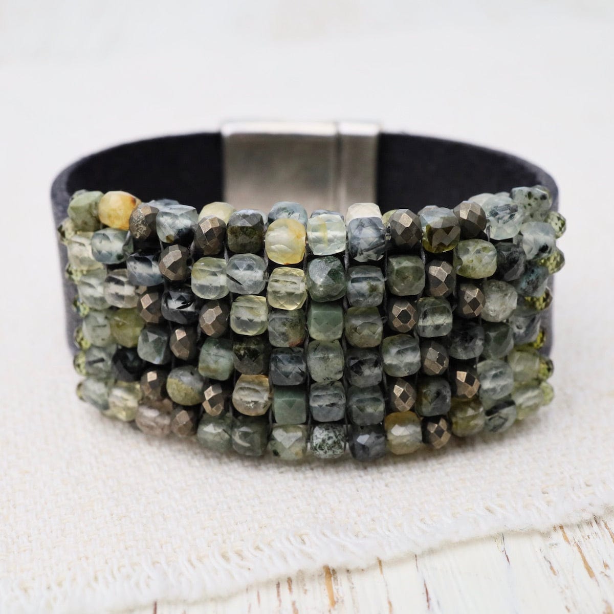 Hand Stitched Turquoise & Lapis Color Block Leather Bracelet – Dandelion  Jewelry