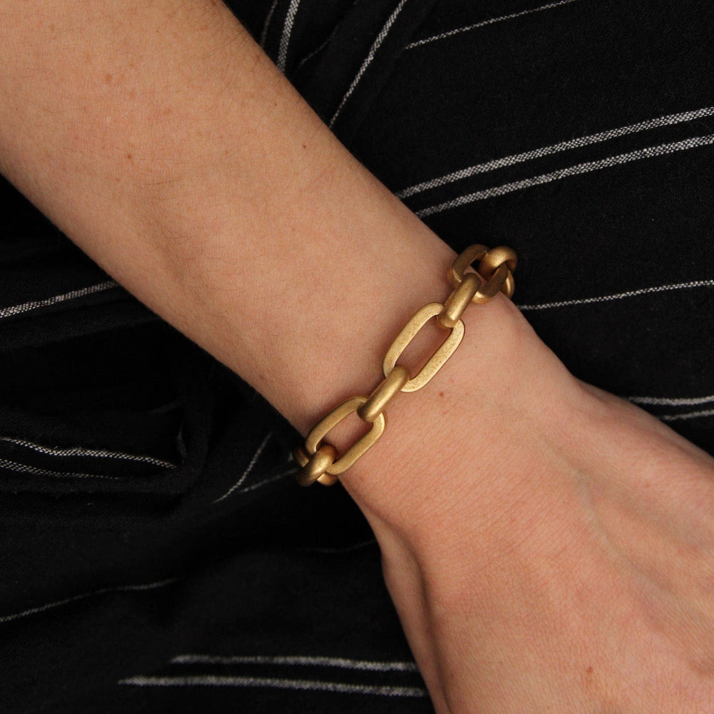 
                      
                        BRC-JM Rectangle & Oval Heavy Link Bracelet - Gold Plate
                      
                    