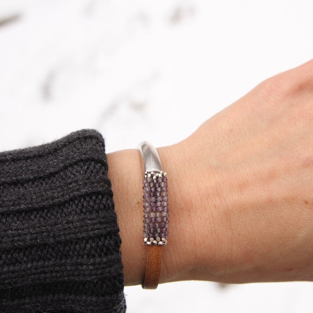 BRC-JM Shaded Amethyst 1/2 Cuff Bracelet