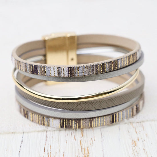 BRC-JM Shiny Gold Metallic Print Bracelet