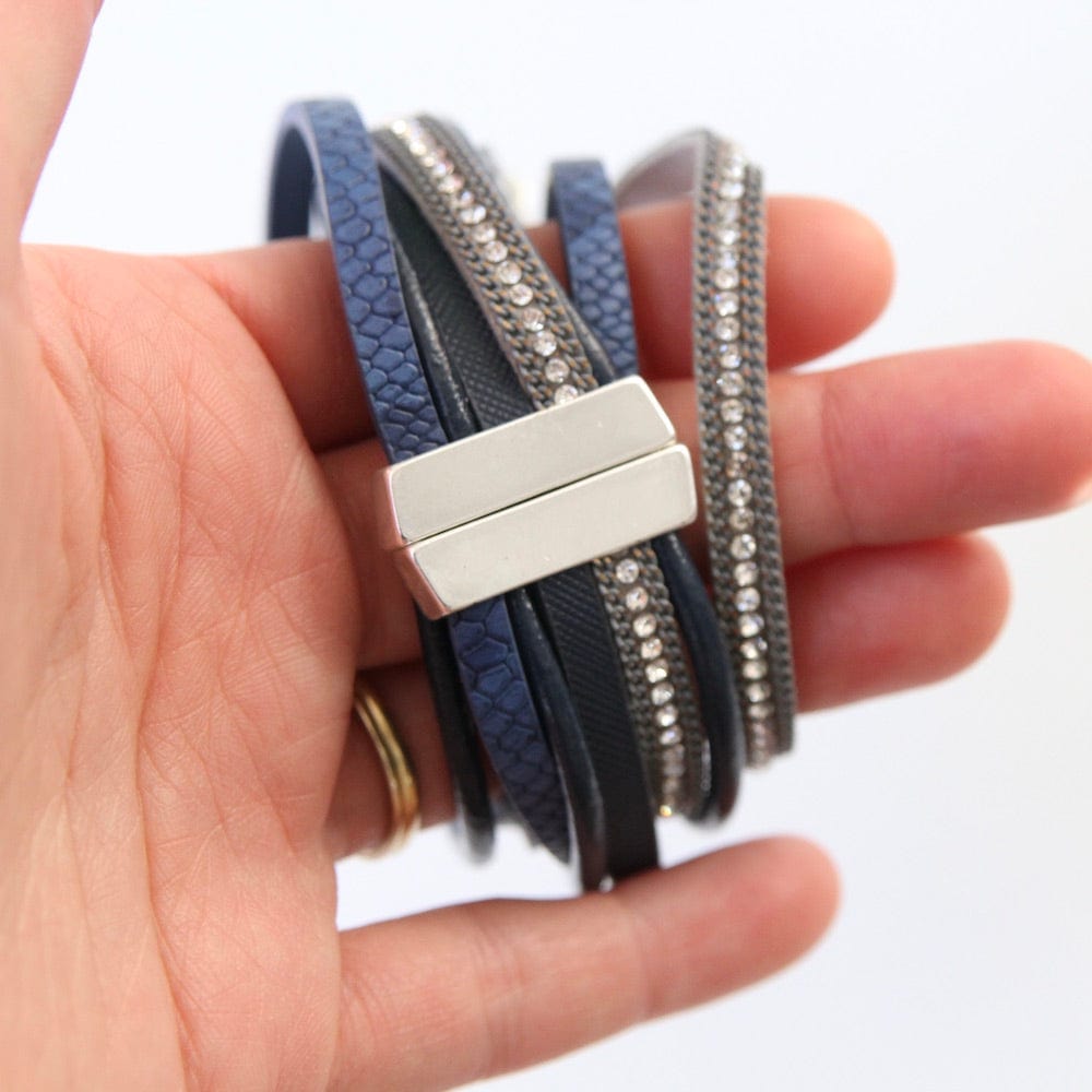 
                  
                    BRC-JM SILVER LEATHER AND MATTE BLUE MULTI STRAND BRACELET
                  
                