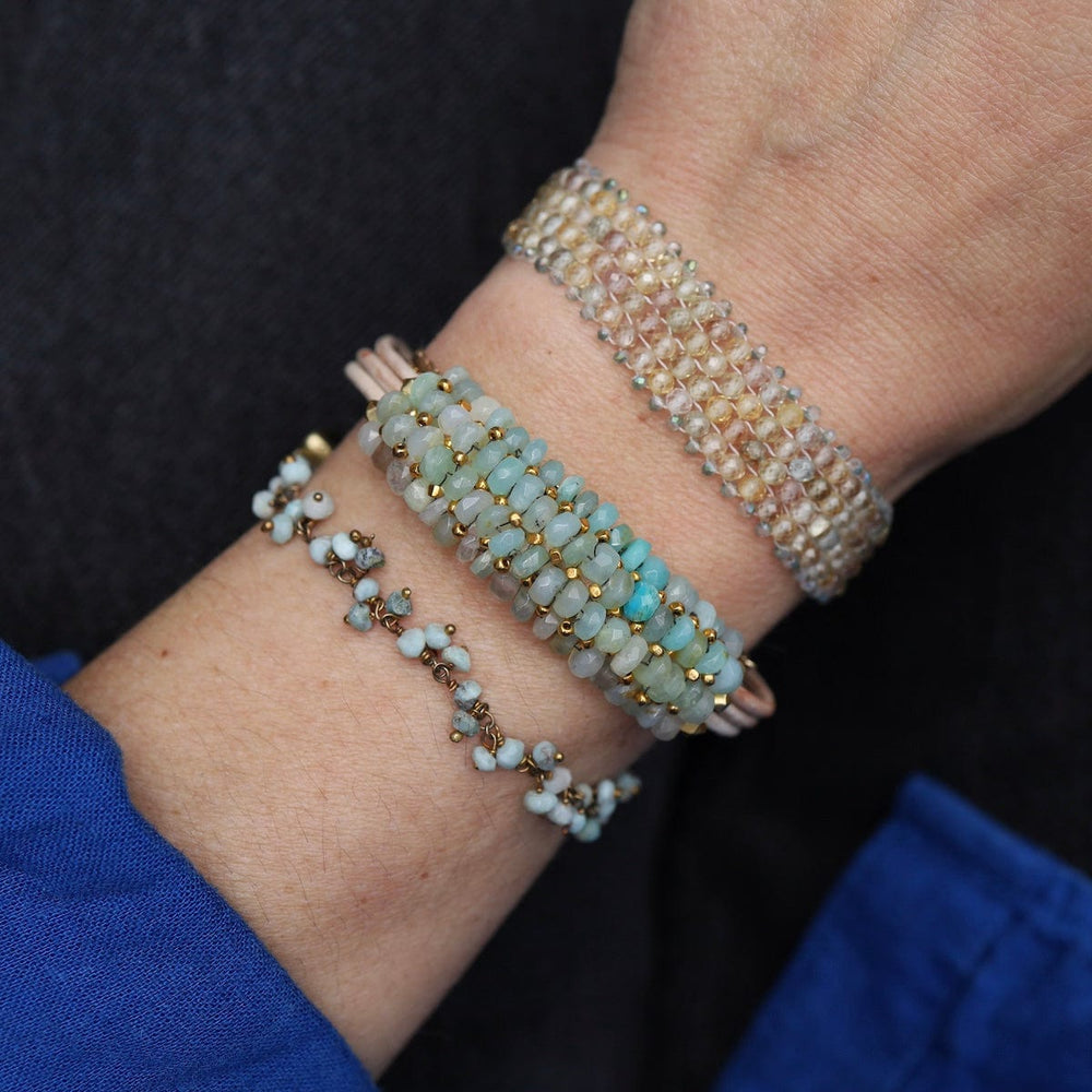 BRC-JM Single Bead Chain of Larimar Bracelet