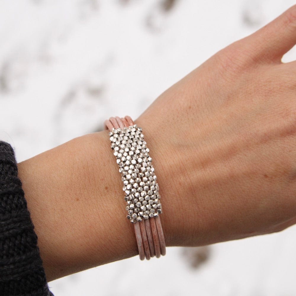 BRC-JM Tiny Sterling Silver Cubes Bracelet