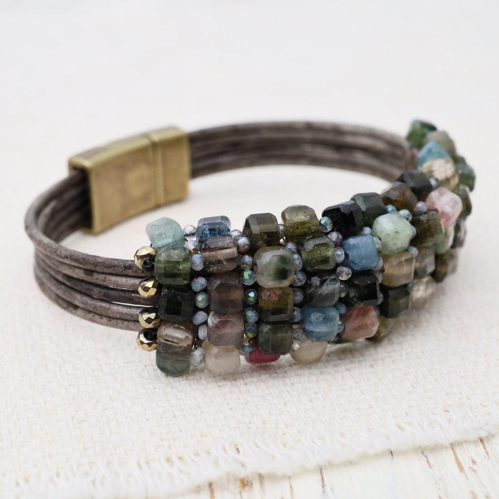 
                  
                    BRC-JM Tourmaline & Mystic Quartz cuff with Hematite Trim Bracelet
                  
                