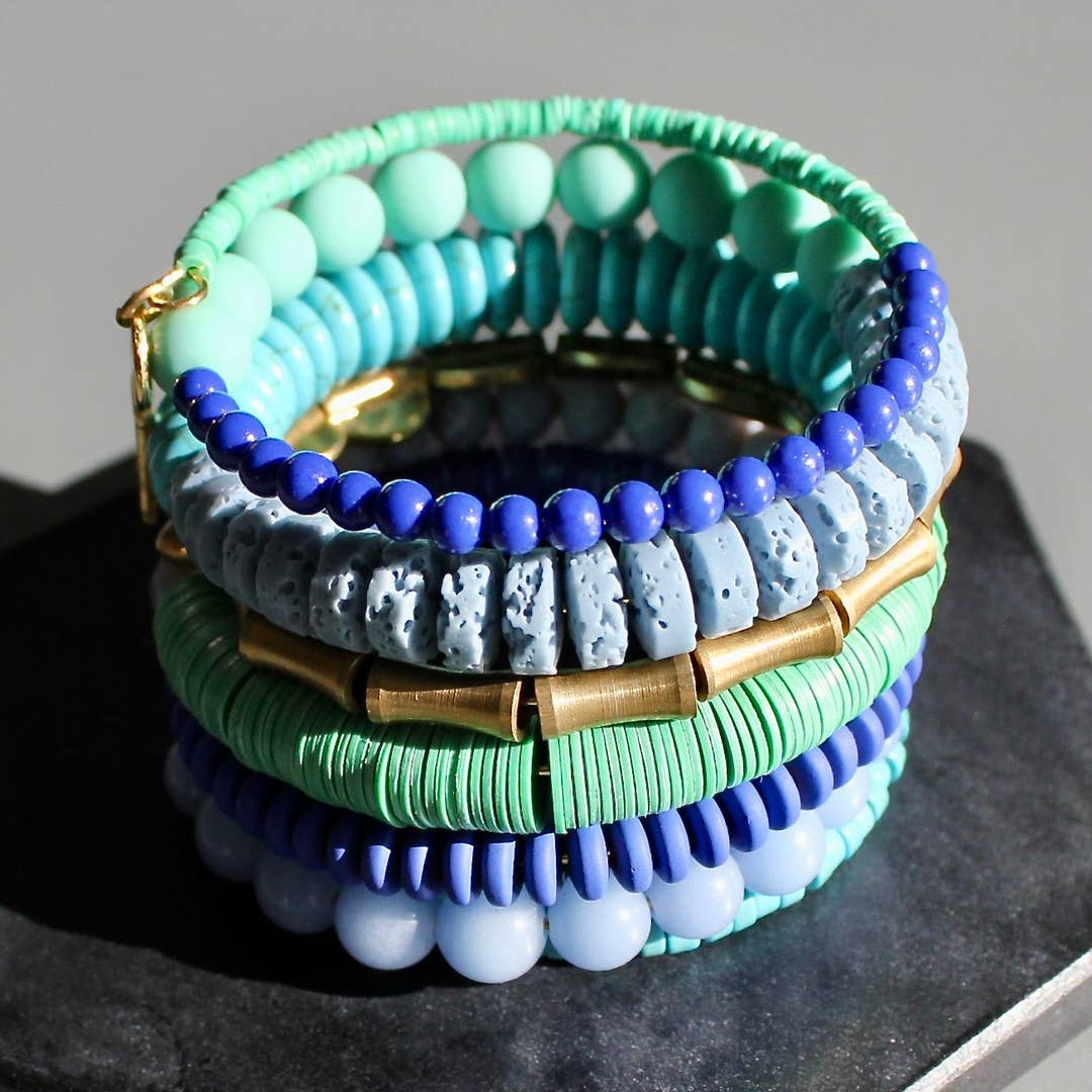 BRC-JM Turquoise and Cobalt Wrap Bracelet