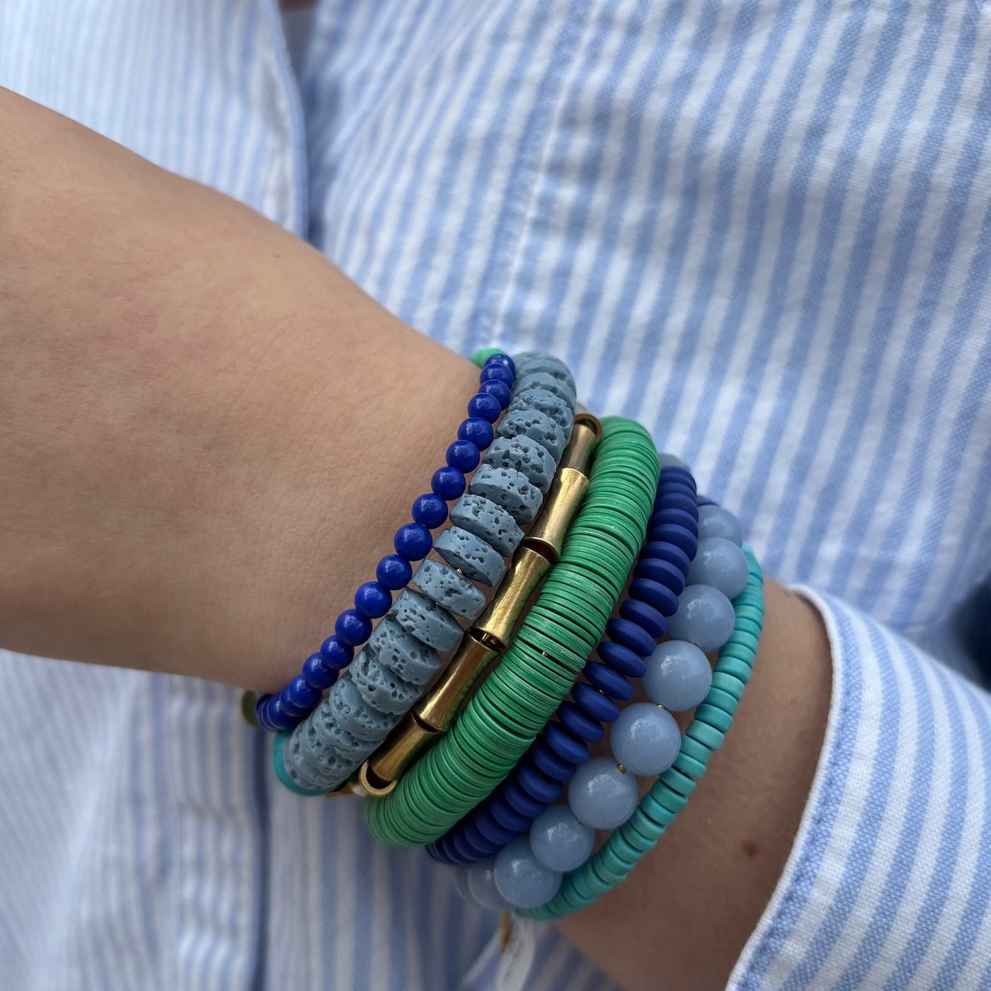 BRC-JM Turquoise and Cobalt Wrap Bracelet