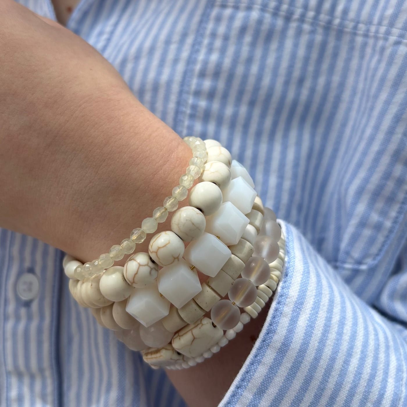 BRC-JM White On White Wrap Bracelet