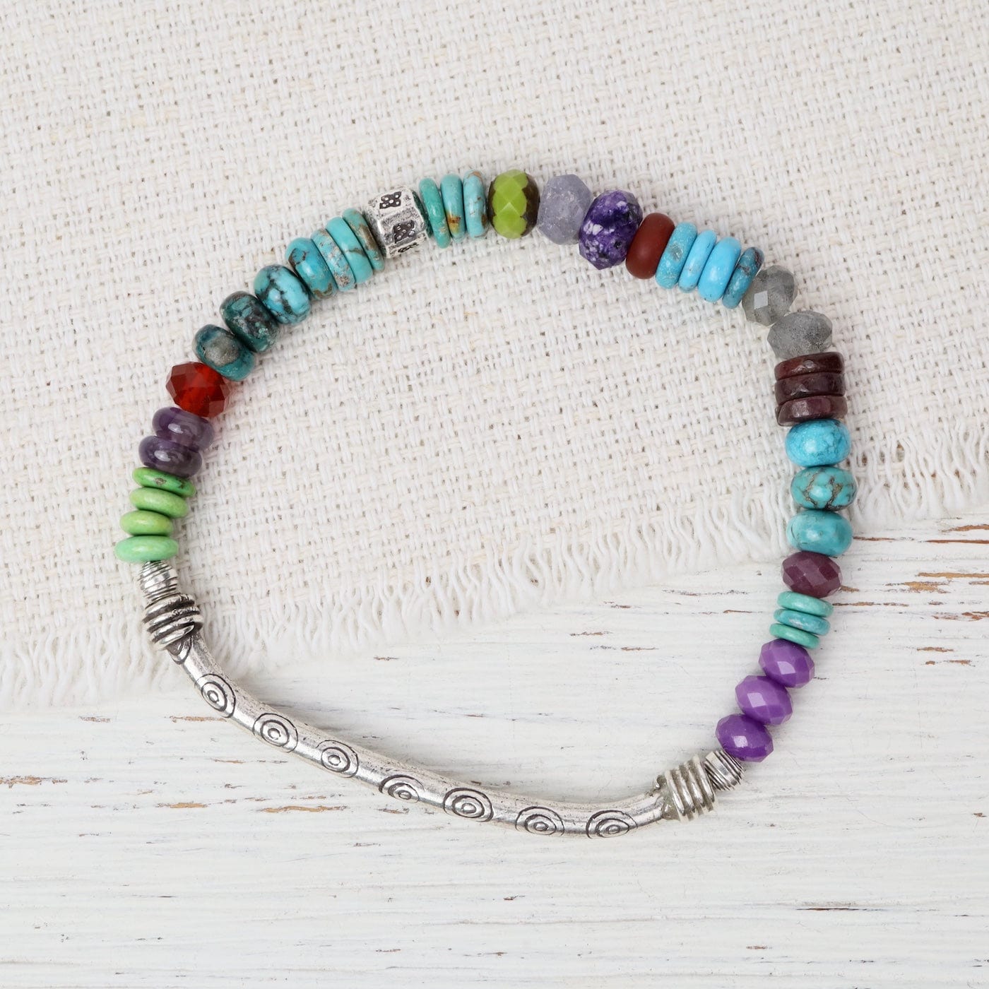 BRC Kapow! Colorful Silver Stretch Bracelet