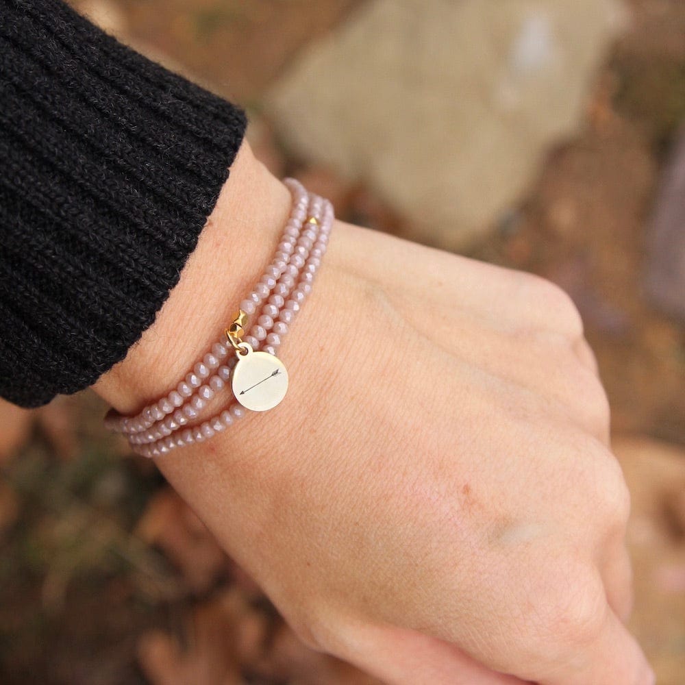 Keep Aiming ~ Stretchy Nude Crystal Wrap Bracelet – Dandelion Jewelry