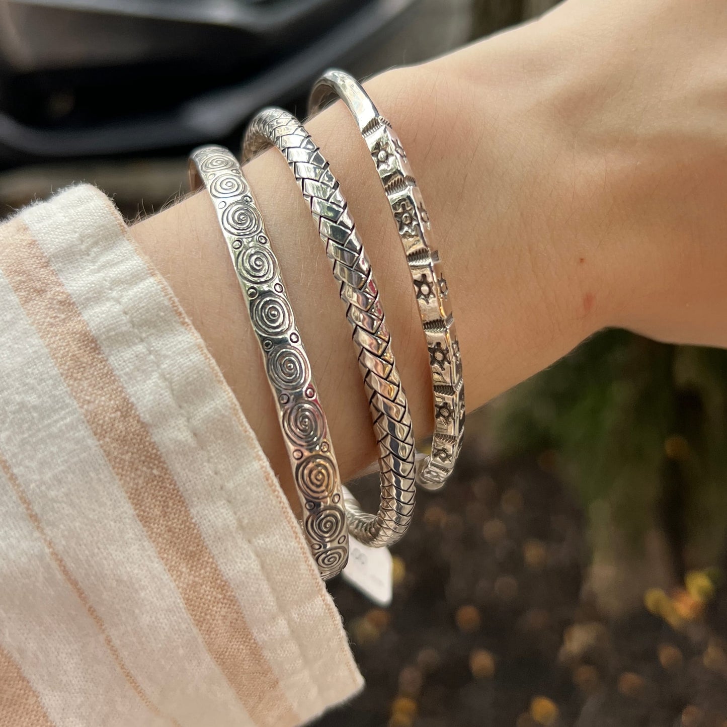 BRC Knife Edge Cuff with Stamped Suns