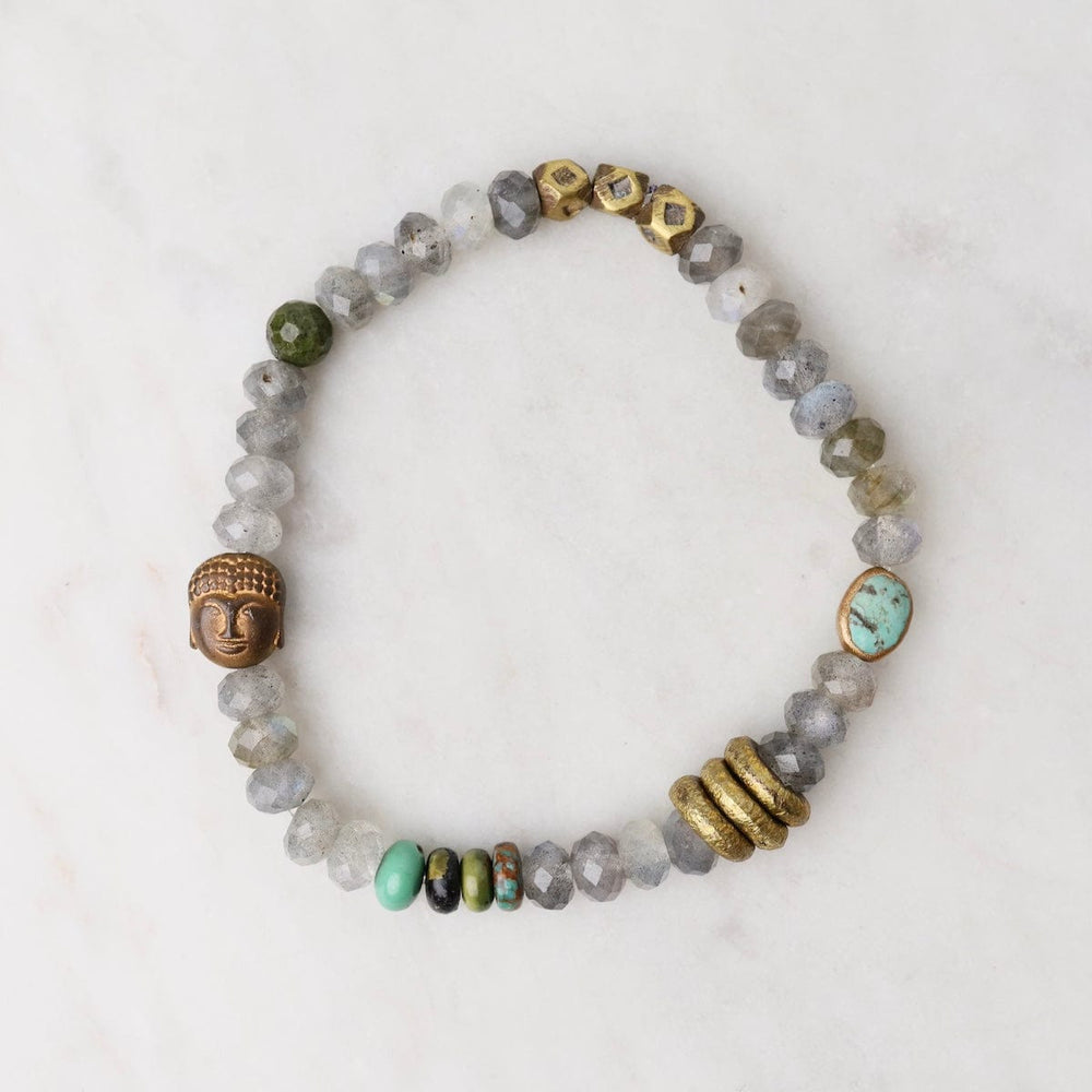 BRC Labradorite, Brass rings & Buddha Bracelet