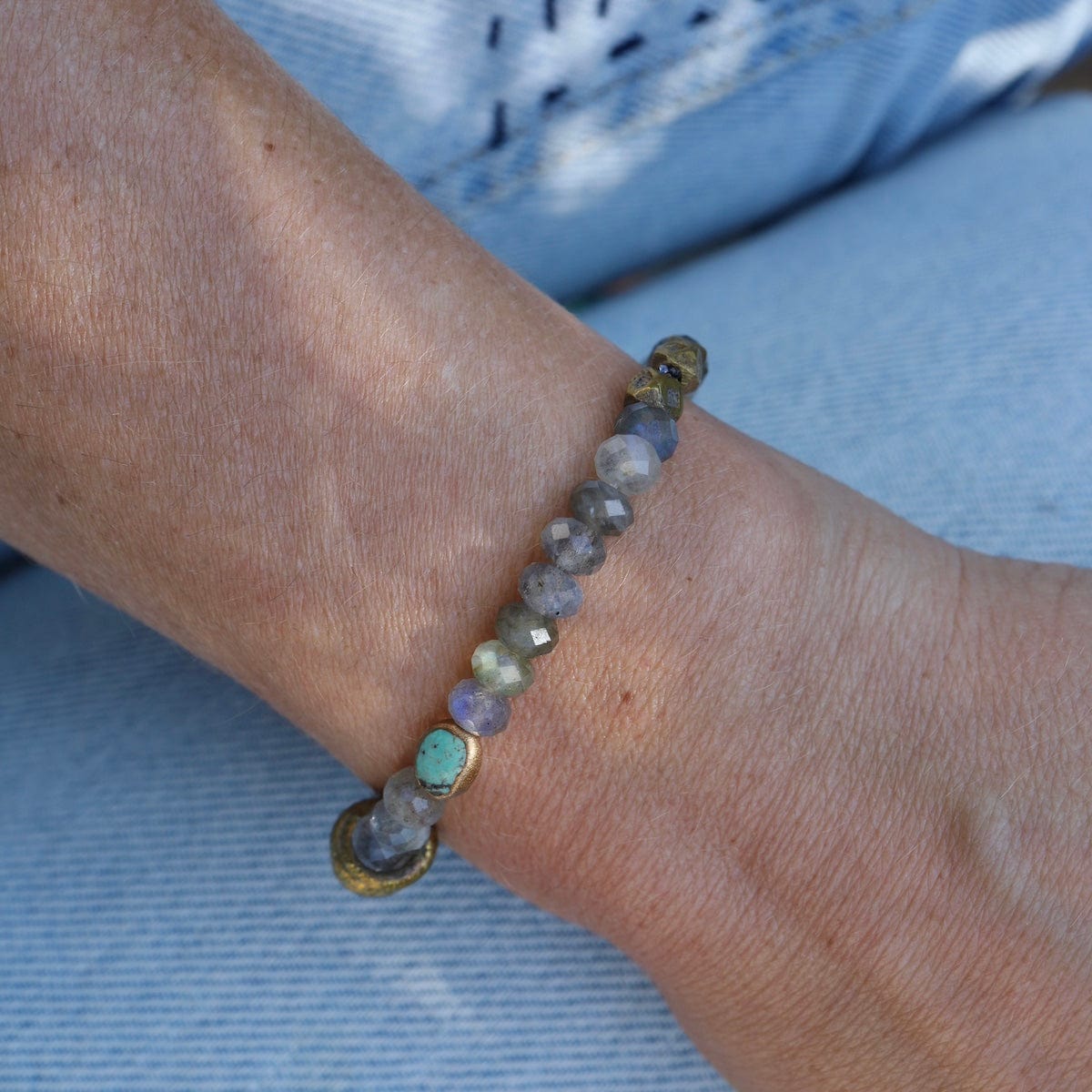 BRC Labradorite, Brass rings & Buddha Bracelet