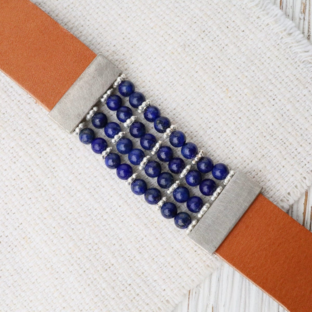 BRC Lapis Brown Leather Bracelet