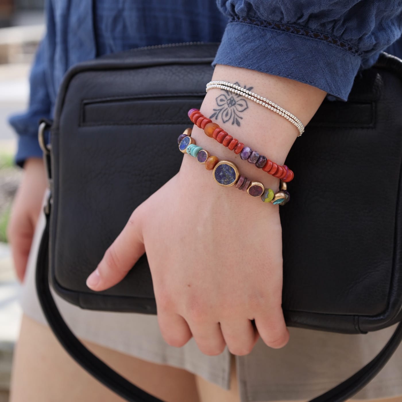 BRC Lapis Wildflower Fairy Pillow Bracelet