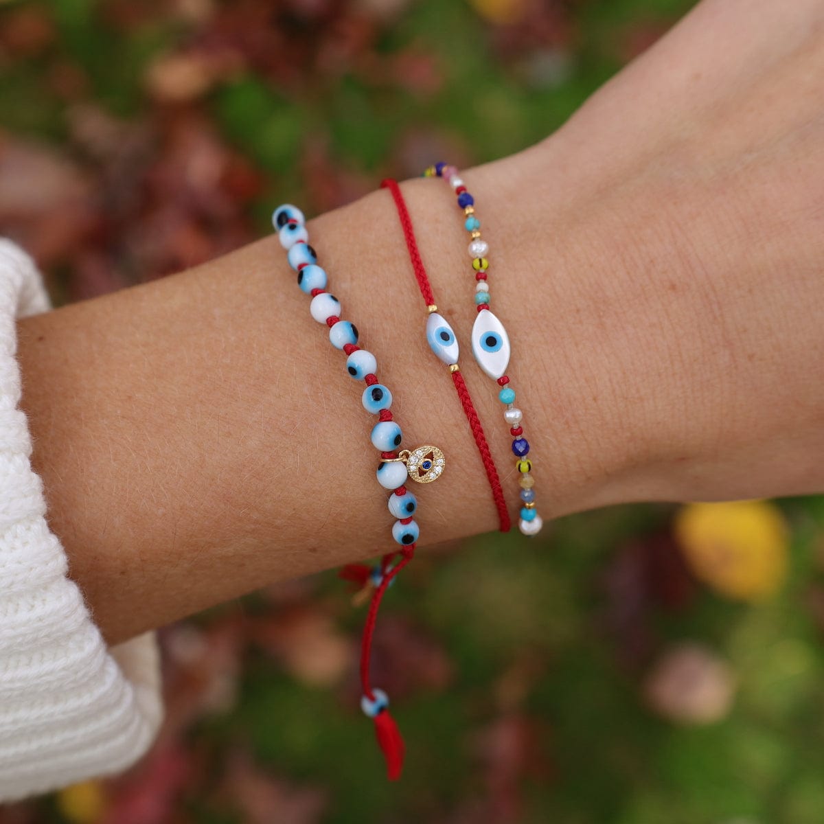 BRC Light Blue Evil Eye Beaded Bracelet