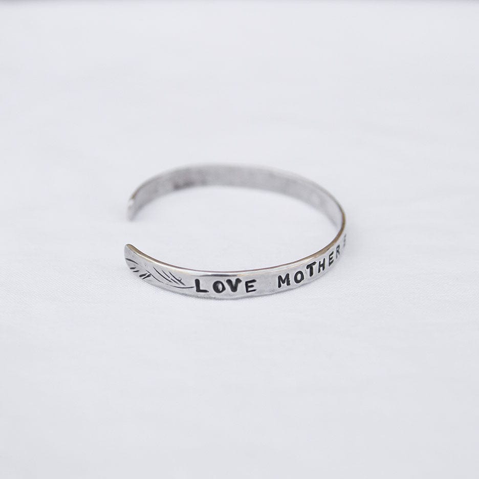 
                  
                    BRC "Love Mother Earth Giver Of Life" Sterling Silver Cuff Bracelet
                  
                