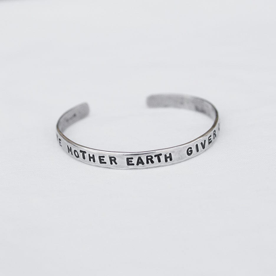 
                  
                    BRC "Love Mother Earth Giver Of Life" Sterling Silver Cuff Bracelet
                  
                