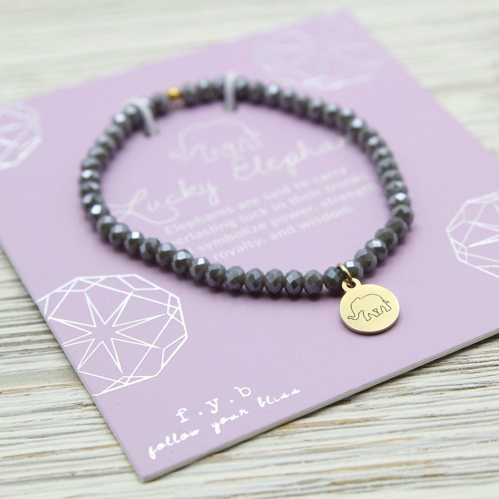 
                      
                        BRC LUCKY ELEPHANT - CRYSTAL GREY STRETCHY BRACELET
                      
                    