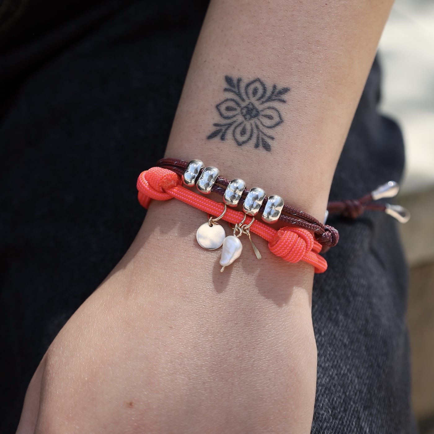 BRC Maroon Abacus Single Wrap Bracelet