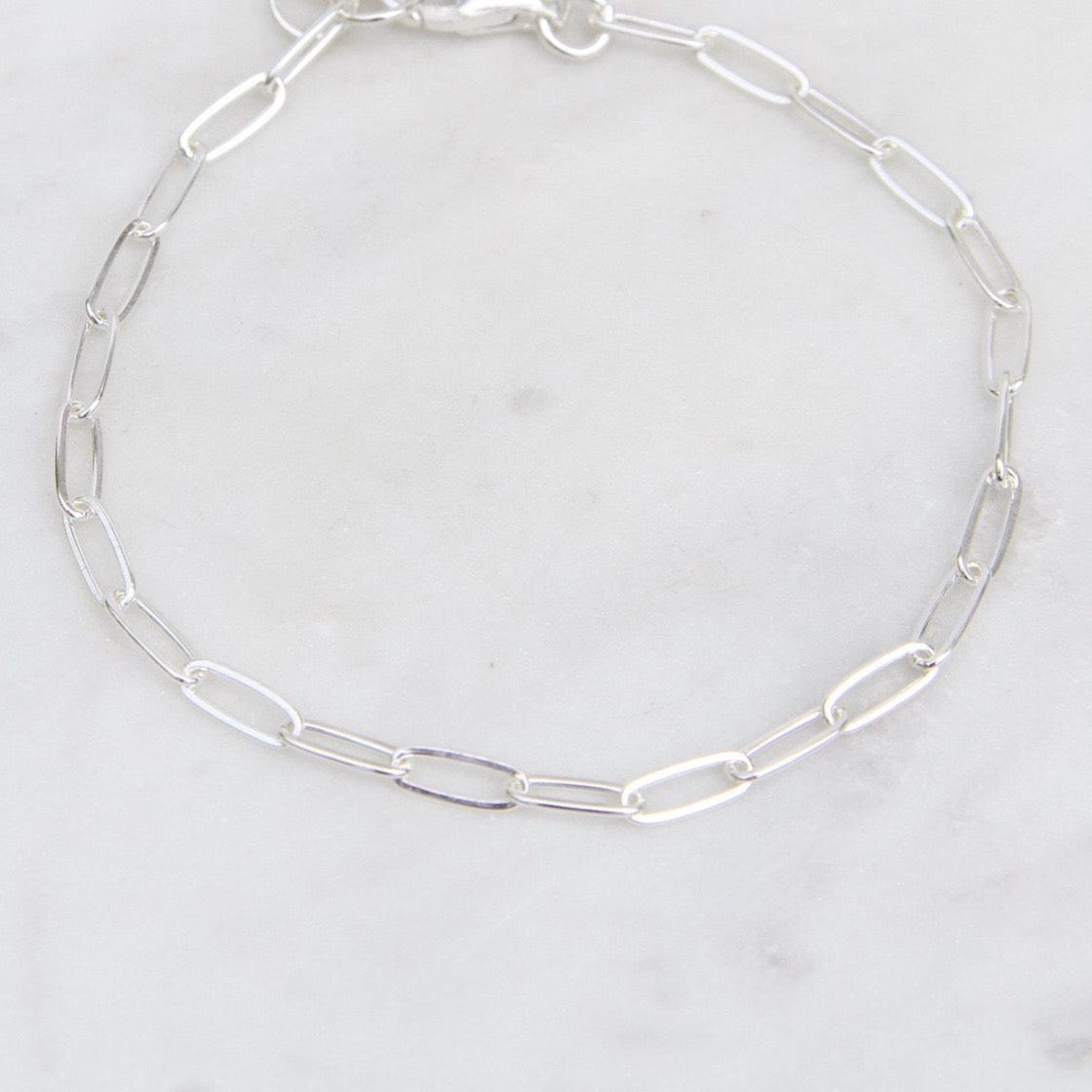 BRC Medium Sterling Silver Flat Drawn Cable Chain Bracelet