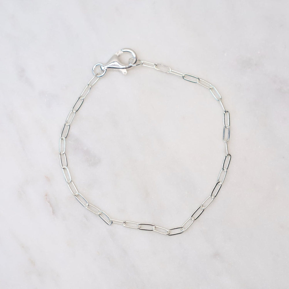 
                      
                        BRC Medium Sterling Silver Flat Drawn Cable Chain Bracelet
                      
                    