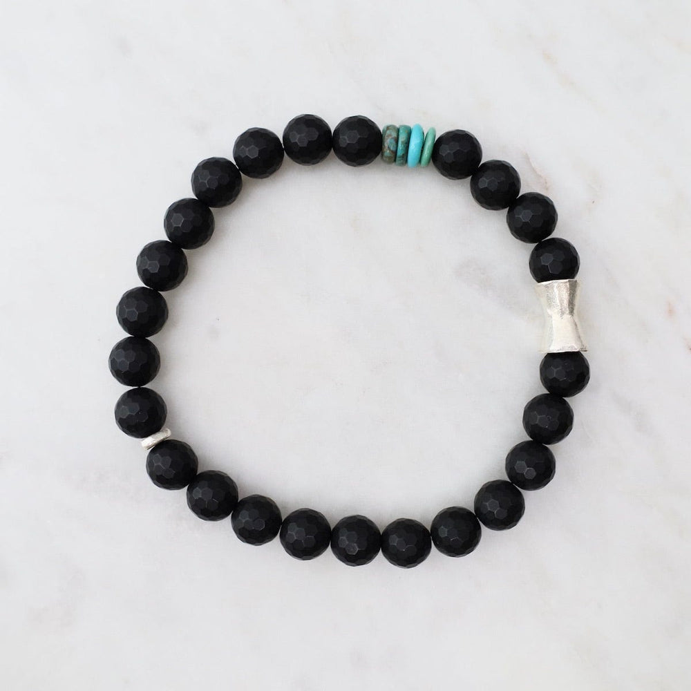 BRC Men`s Onyx & Turquoise Bracelet