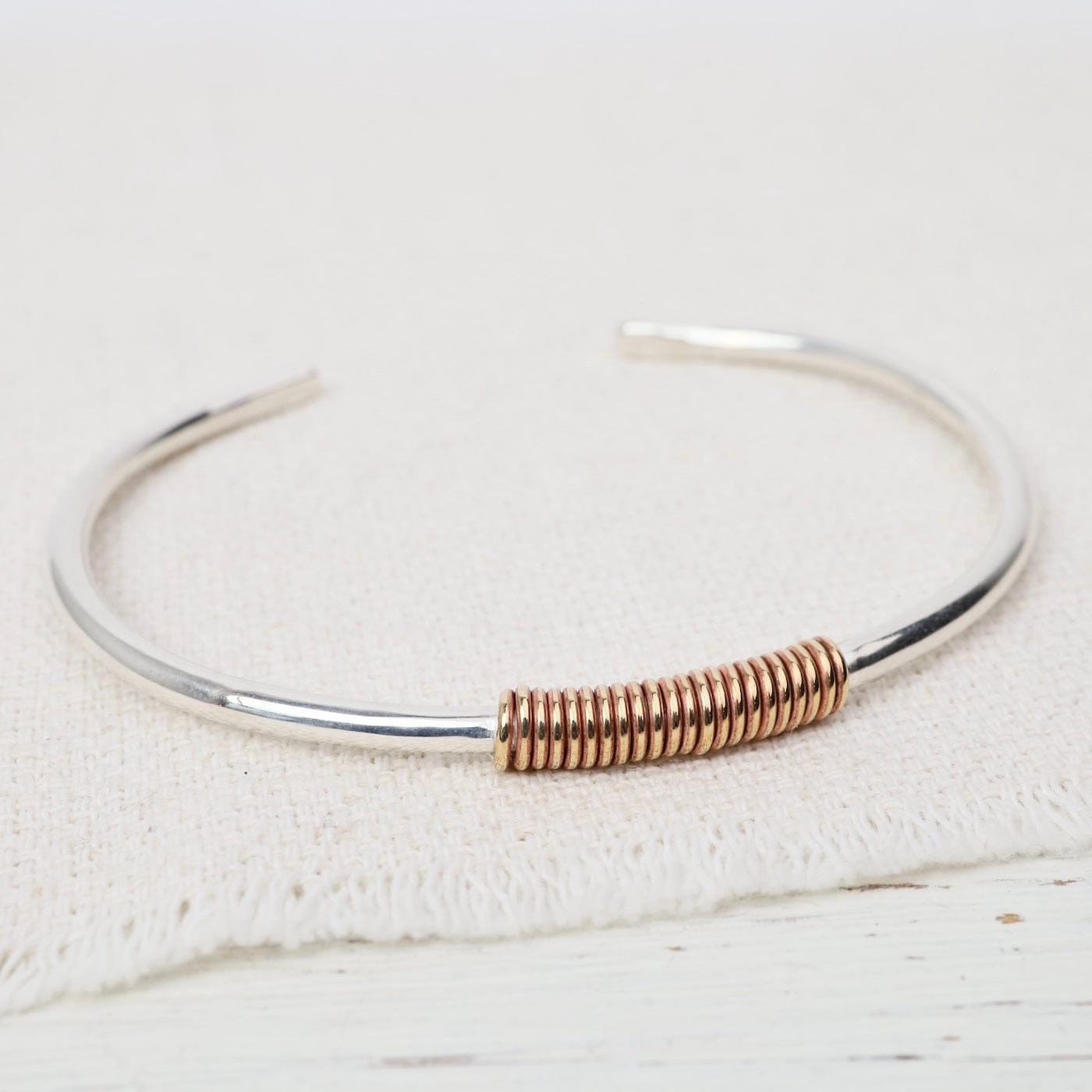 BRC Men's Sterling Silver Cuff With Brass Wrap